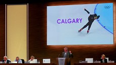 Juan Antonio Samaranch Jr. představuje kandidaturu Calgary na olympiádu 2026,...