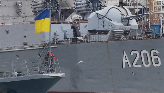 Ukrajinské lodě v přístavu Oděsa v Černém moři (26.11.2018)