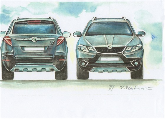 Návrhy designu SUV znaky koda od malíe a designéra Vlada Vovkanie