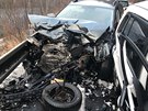 U Bezovsk pehrady se srazila dv osobn auta.
