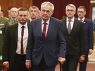 Prezident Milo Zeman pichází na velitelské shromádní Armády R v Praze....