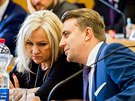 Andrea Ndravsk a Petr Stehlk (ANO) na ustavujcm zastupitelstvu v eskch...