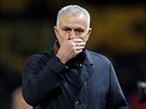 José Mourinho, trenér fotbalist Manchesteru United, bhem utkání Ligy mistr...