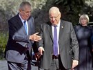 Prezident Miloš Zeman se v Jeruzalémě při oficiální návštěvě Izraele sešel s...