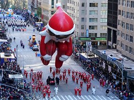 An "Elf on the Shelf" ballon is carried down 6th Avenue during the 92nd Macy's...