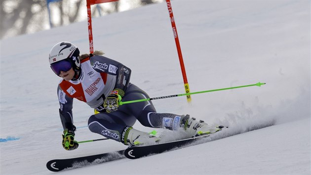 Ragnhild Mowinckelov v obm slalomu v Killingtonu.