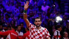 Marin ili se raduje z výhry ve finálovém utkání Davis cupu proti Francii.