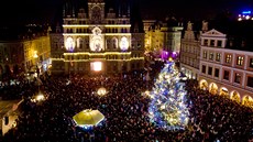 V Liberci rozsvítili vánoní strom. (25. listopadu 2018)