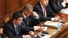 Premiér Andrej Babiš během jednání Poslanecké sněmovny o nedůvěře vládě kvůli...