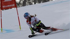 Mikaela Shiffrinová v obím slalomu v Killingtonu.