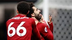 Mohamed Salah slaví gól za Liverpool