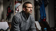 Tomáš Plekanec v kabině hokejového Kladna