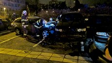 Dopravní nehoda v Jiní ulici v Hradci Králové (21. 11. 2018)