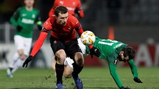 Jakob Johansson z Rennes vyhrál souboj s jabloneckým záloníkem Vojtchem...