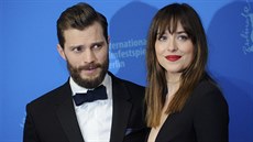 Jamie Dornan a Dakota Johnsonová (Berlín, 11. února 2015)