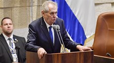 Prezident Miloš Zeman vystoupil na schůzi izraelského parlamentu v Jeruzalémě....
