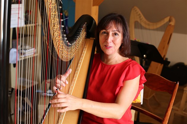 Martina Fryová hrála na harfu na akcích v nejprestinjích praských...