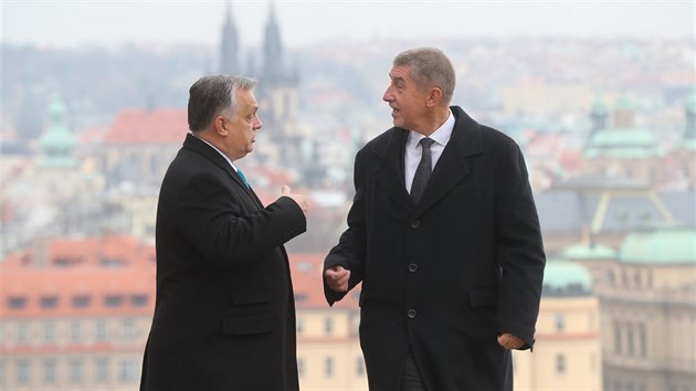 Český premiér Andrej Babiš přivítal v Kramářově vile svůj maďarský protějšek Viktora Orbána. (30. listopadu 2018)