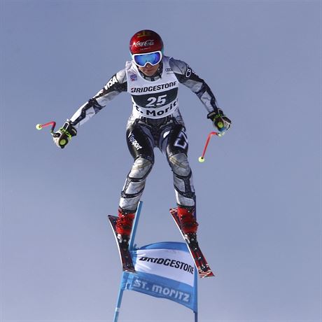 Ester Ledeck na trati superobho slalomu ve Svatm Moici.