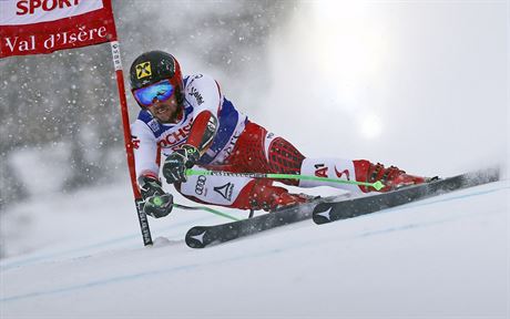 Marcel Hirscher v obím slalomu ve Val D'Isere.