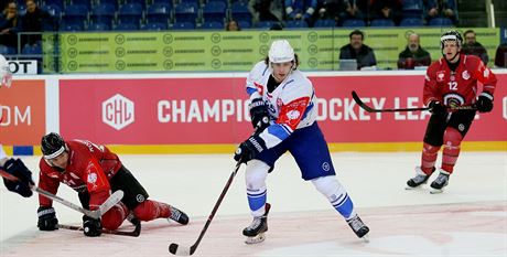 Momentka z duelu Ligy mistr Kometa Brno - Frlunda Indians.