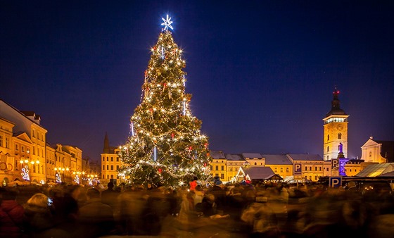 V sobotu se na hlavním eskobudjovickém námstí rozsvítil vánoní strom....