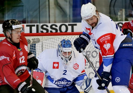 Momentka z duelu Ligy mistr Kometa Brno - Frölunda Indians.