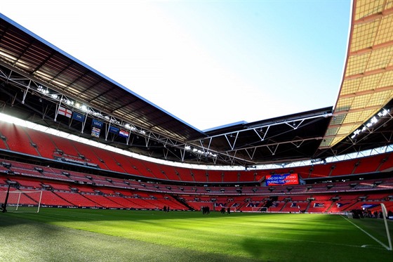 Slavný londýnský stadion Wembley.