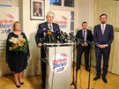 Jií Ováek pi tiskové konferenci prezidenta Miloe Zemana v sídle SPO. (13....