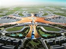 Vizualizace nového pekingského letit Ta-sing od studia Zaha Hadid Architects