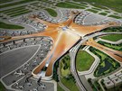 Vizualizace nového pekingského letit Ta-sing od studia Zaha Hadid Architects