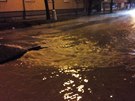 V eskobudjovick tvrti Such Vrbn prasklo veer 4. prosince potrub a voda...