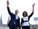 Barack Obama a Michelle Obamová na návtv v Praze