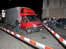 Policie vyetuje pobodání mue v Jablonského ulici v Plzni. (7. prosince 2018)