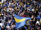 Fanouci fotbalist Boca Juniors se radují z gólu.