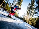 VE SJEZDU. Norský biatlonista Johannes Thingnes Bö ve sjezdu bhem sprintu ve...