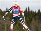 Norská bkyn na lyích Therese Johaugová na trati v Lillehammeru