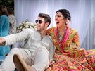 Priyanka Chopra a Nick Jonas den ped svatbou (Dódhpur, 30. listopadu 2018)