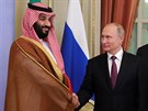 Saúdskoarabský korunní princ Muhammad bin Salmán a ruský prezident Vladimir...