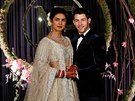 Priyanka Chopra a Nick Jonas na veírku po svatebním obadu (Nové Dillí, 4....