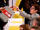 Annegret Krampová-Karrenbauerová na sjezdu Kesanskodemokratické unie (CDU) v...
