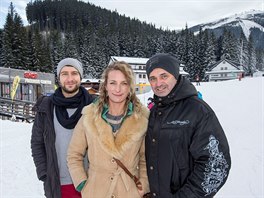 Marek Nmec, Anna Polvkov a Martin Dejdar nat na Chopku film Vnoce budou....