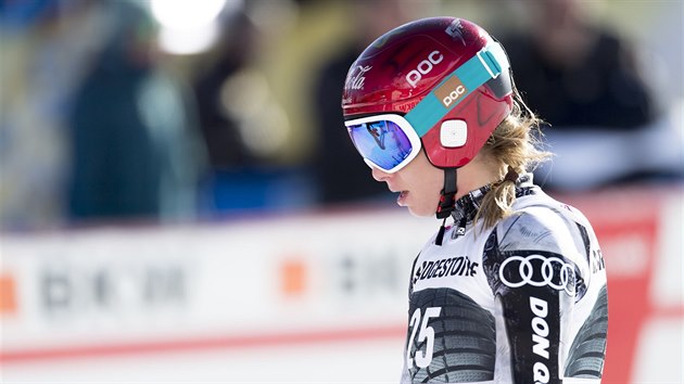 Ester Ledeck v cli superobho slalomu ve Svatm Moici.