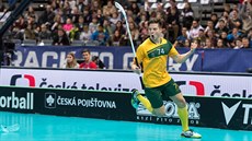 Australský florbalový reprezentant Daniel Gärtner.