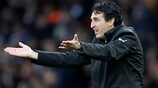 Mana�er Arsenalu Unai Emery b�hem zápasu proti Tottenhamu