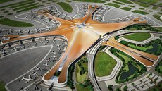 Vizualizace nového pekingského letiště Ta-sing od studia Zaha Hadid Architects