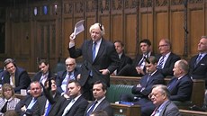 Exministr zahranií a zastánce brexitu Boris Johnson v parlamentu (4.12.2018)