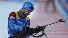 Alexandr Loginov ve sprintu v Oberhofu. 