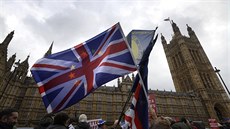 Odpůrci brexitu před britským parlamentem (5. 12. 2018)