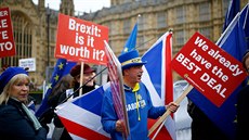 Odpůrci brexitu před britským parlamentem (4. 12. 2018)